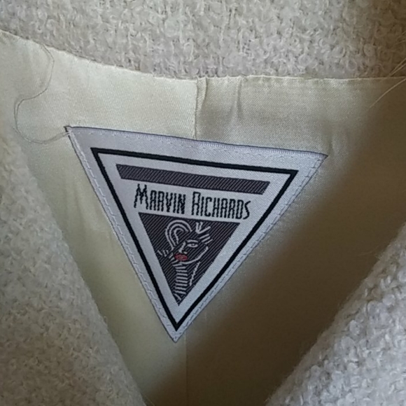 Vintage Marvin Richards Fox Fur Trim Wool Coat - Picture 2 of 4